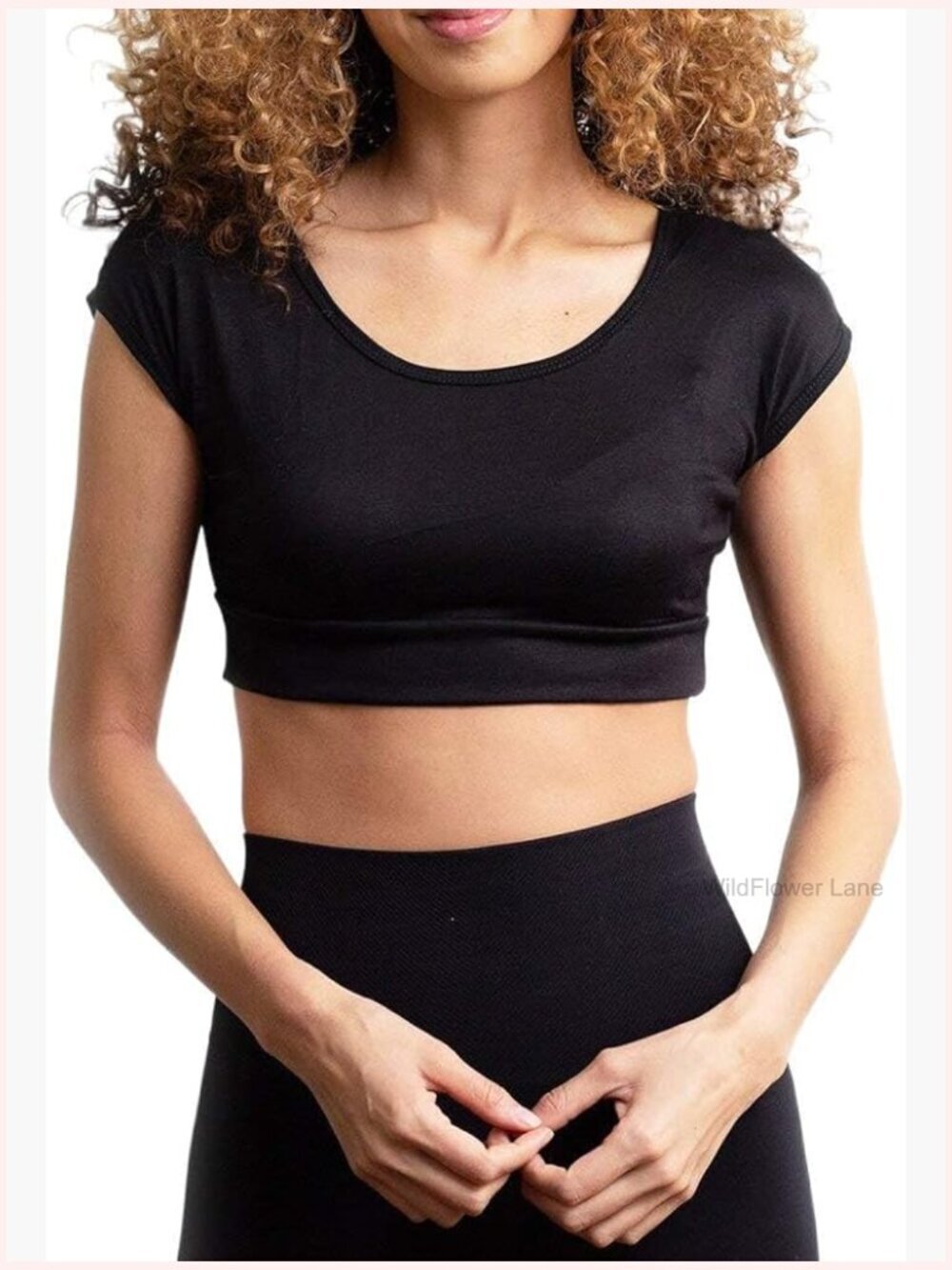 Cap Sleeve Layering Crop Tee Undershirt for Women